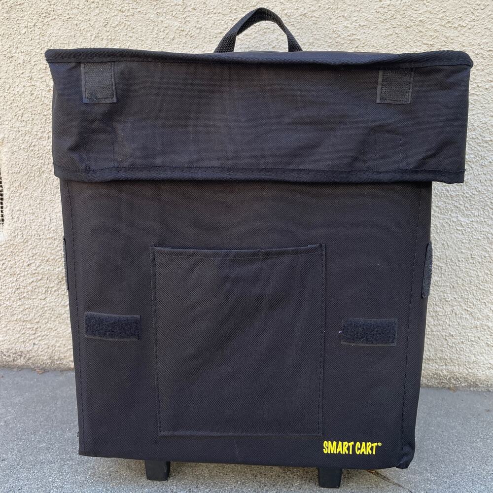 Smart Cart Black Foldable Rolling Cart Telescoping Handle